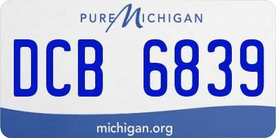 MI license plate DCB6839