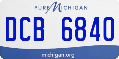 MI license plate DCB6840