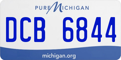 MI license plate DCB6844