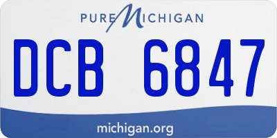 MI license plate DCB6847