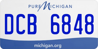 MI license plate DCB6848