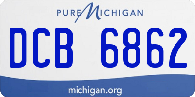 MI license plate DCB6862