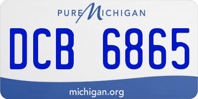 MI license plate DCB6865