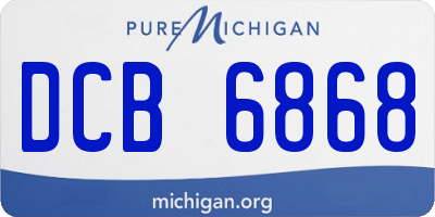 MI license plate DCB6868