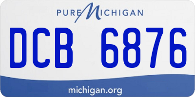 MI license plate DCB6876