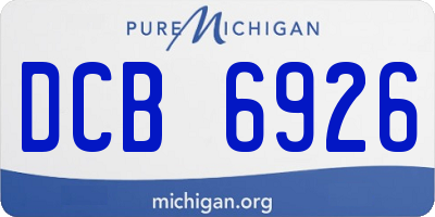 MI license plate DCB6926