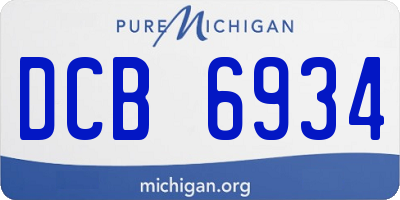 MI license plate DCB6934