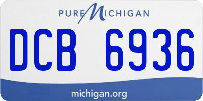 MI license plate DCB6936