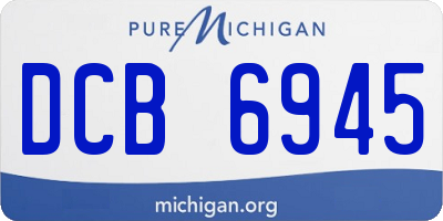 MI license plate DCB6945