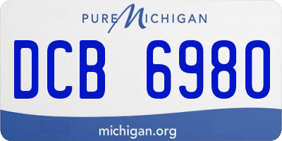 MI license plate DCB6980