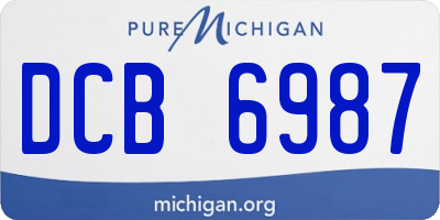 MI license plate DCB6987