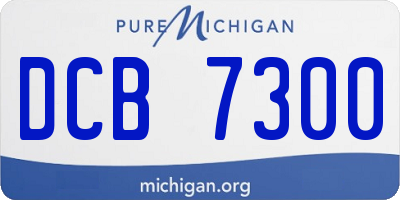 MI license plate DCB7300