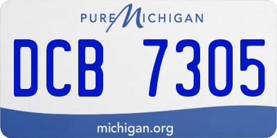 MI license plate DCB7305