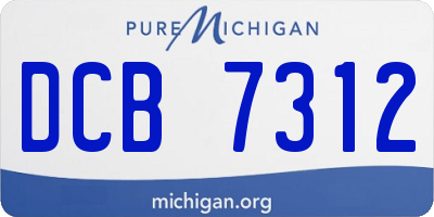 MI license plate DCB7312