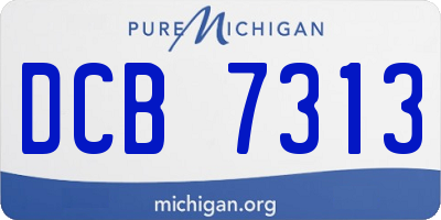 MI license plate DCB7313