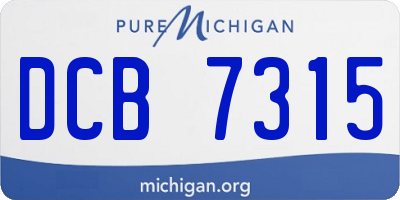 MI license plate DCB7315