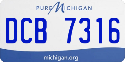 MI license plate DCB7316