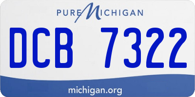 MI license plate DCB7322