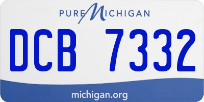 MI license plate DCB7332
