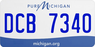 MI license plate DCB7340