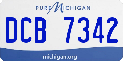 MI license plate DCB7342