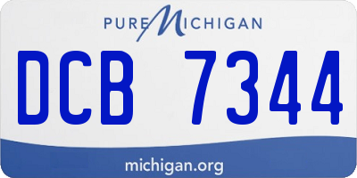 MI license plate DCB7344