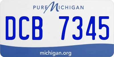 MI license plate DCB7345