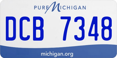 MI license plate DCB7348