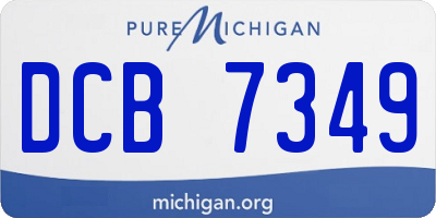 MI license plate DCB7349