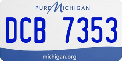 MI license plate DCB7353