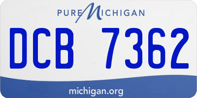 MI license plate DCB7362