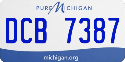 MI license plate DCB7387