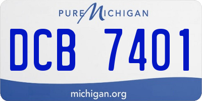 MI license plate DCB7401