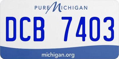 MI license plate DCB7403