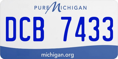 MI license plate DCB7433