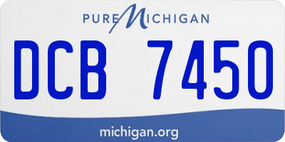 MI license plate DCB7450