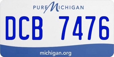MI license plate DCB7476