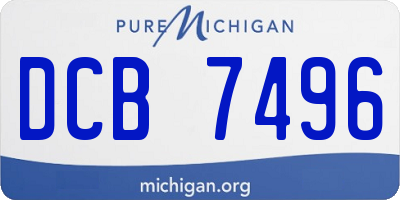 MI license plate DCB7496
