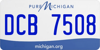 MI license plate DCB7508