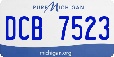 MI license plate DCB7523
