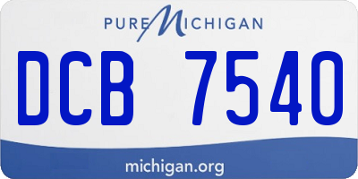 MI license plate DCB7540