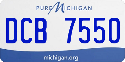 MI license plate DCB7550