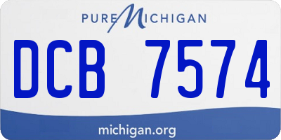 MI license plate DCB7574