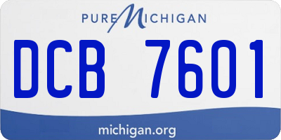 MI license plate DCB7601