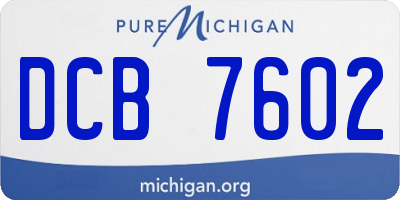 MI license plate DCB7602
