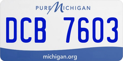MI license plate DCB7603