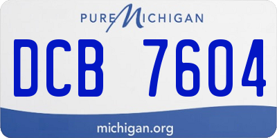 MI license plate DCB7604