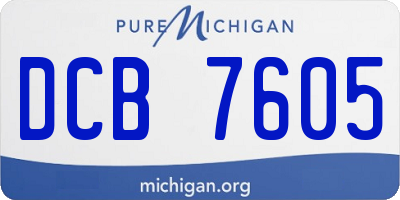 MI license plate DCB7605