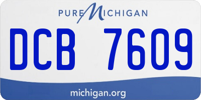 MI license plate DCB7609