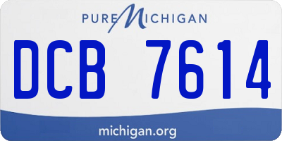 MI license plate DCB7614